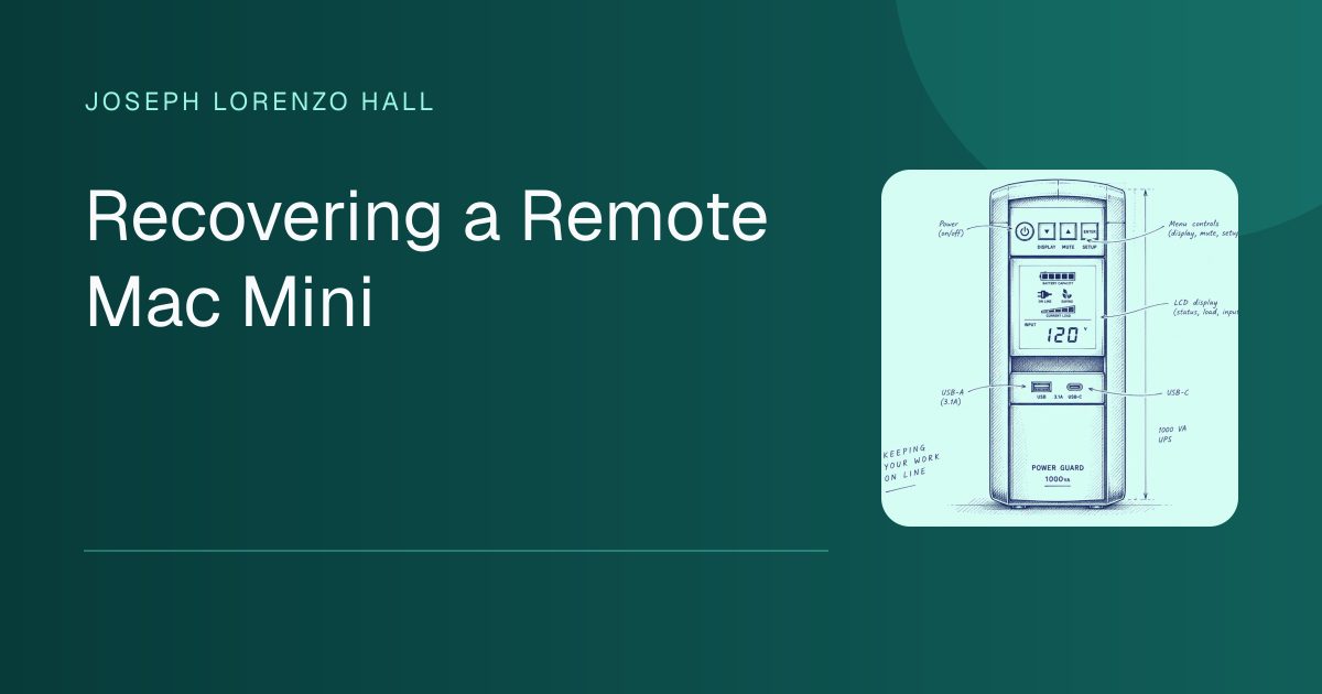Recovering a Remote Mac Mini