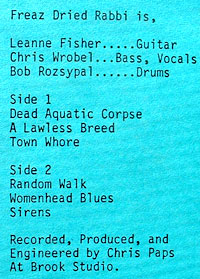 liner notes for freaz dried rabbi freeze
